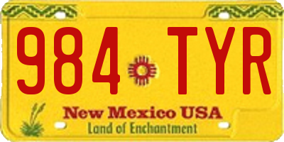 NM license plate 984TYR