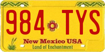 NM license plate 984TYS
