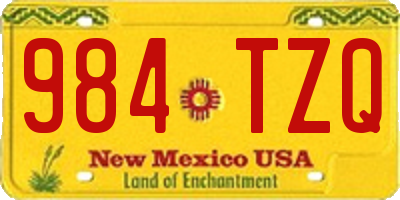 NM license plate 984TZQ