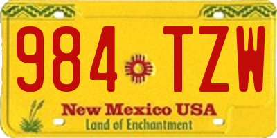 NM license plate 984TZW