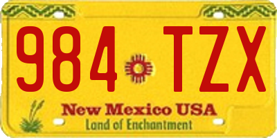 NM license plate 984TZX