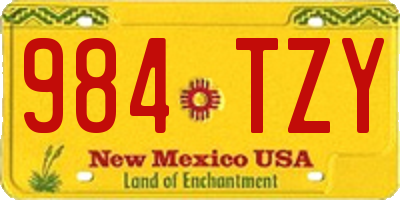 NM license plate 984TZY