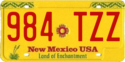 NM license plate 984TZZ