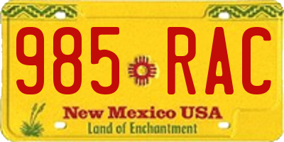 NM license plate 985RAC