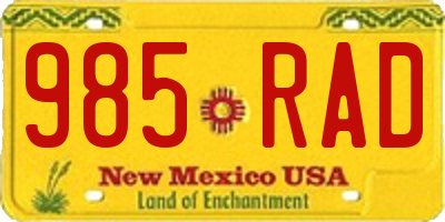NM license plate 985RAD
