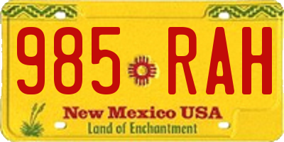 NM license plate 985RAH