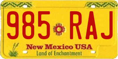 NM license plate 985RAJ