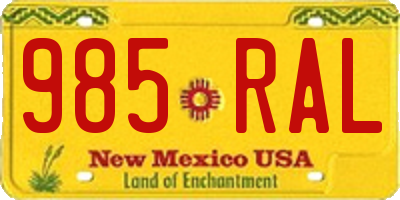 NM license plate 985RAL