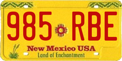 NM license plate 985RBE
