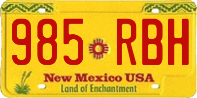 NM license plate 985RBH