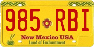 NM license plate 985RBI