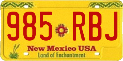 NM license plate 985RBJ