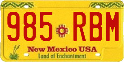 NM license plate 985RBM