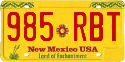 NM license plate 985RBT