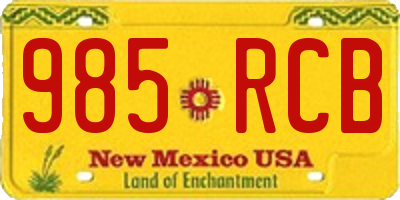 NM license plate 985RCB
