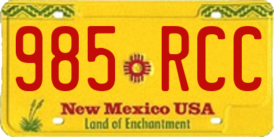 NM license plate 985RCC