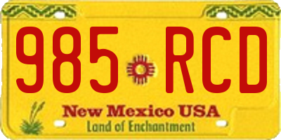 NM license plate 985RCD