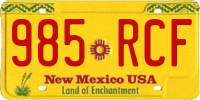 NM license plate 985RCF
