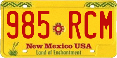 NM license plate 985RCM