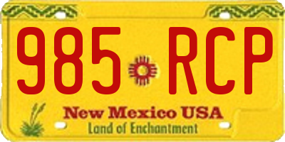 NM license plate 985RCP