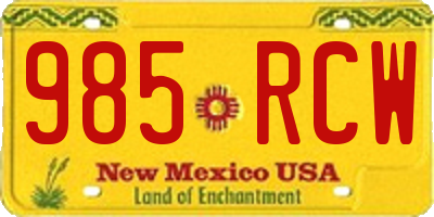 NM license plate 985RCW