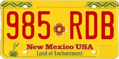 NM license plate 985RDB