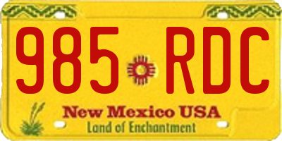 NM license plate 985RDC