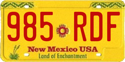 NM license plate 985RDF