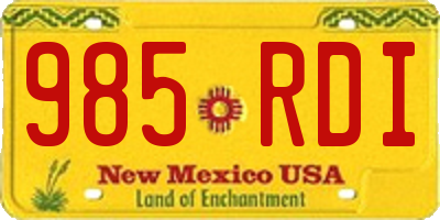 NM license plate 985RDI