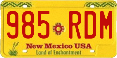 NM license plate 985RDM