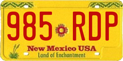 NM license plate 985RDP