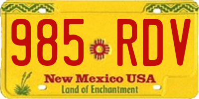 NM license plate 985RDV