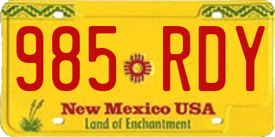 NM license plate 985RDY