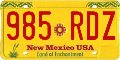 NM license plate 985RDZ