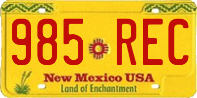 NM license plate 985REC