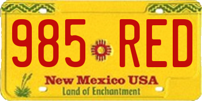 NM license plate 985RED