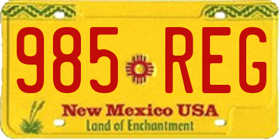 NM license plate 985REG