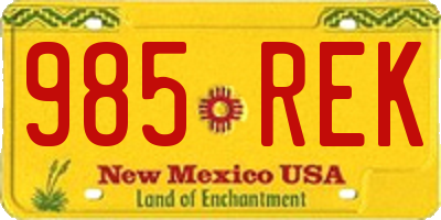 NM license plate 985REK