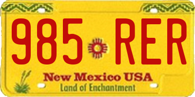 NM license plate 985RER