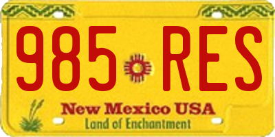 NM license plate 985RES