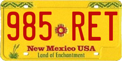 NM license plate 985RET