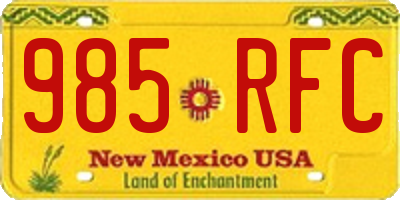 NM license plate 985RFC