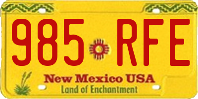 NM license plate 985RFE