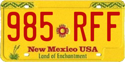 NM license plate 985RFF