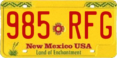 NM license plate 985RFG
