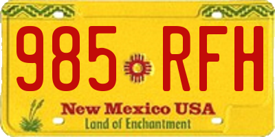 NM license plate 985RFH