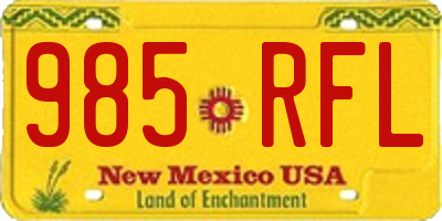 NM license plate 985RFL