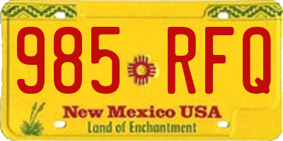 NM license plate 985RFQ