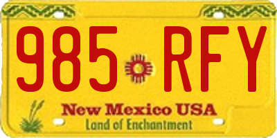 NM license plate 985RFY
