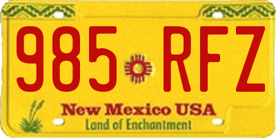 NM license plate 985RFZ